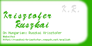 krisztofer ruszkai business card